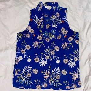 Katherine Barclay - Blue floral print top Sz M